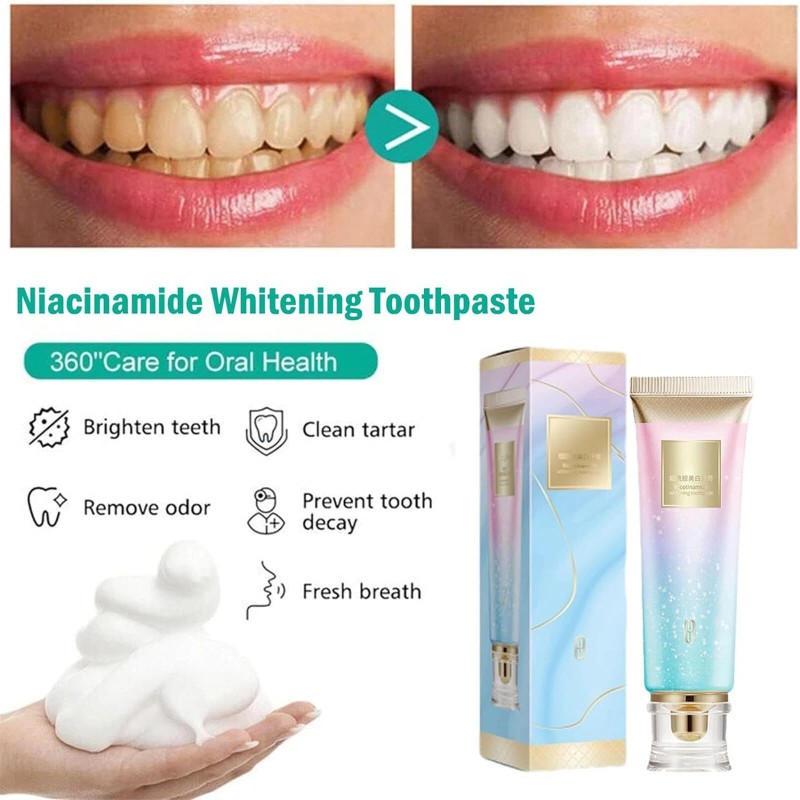 AS SHOW 2PACK Niacinamide Toothpaste,Nat