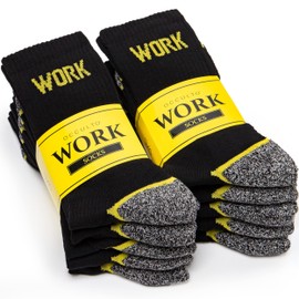 Occulto Karl Men's Stable Work Socks Pack of 10-20, 10 x black.