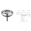 Universal strainer basket for kitchen built-in sinks with eccentric operation,