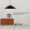 Wooden Alarm Clock LED Voice Control Desk Rectangular Brown Wood