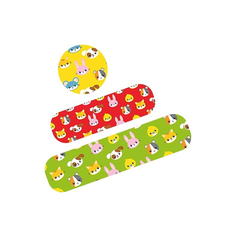 Hithika Kids Plasters 60 Pack, Assorted Sizes & Animal Designs,