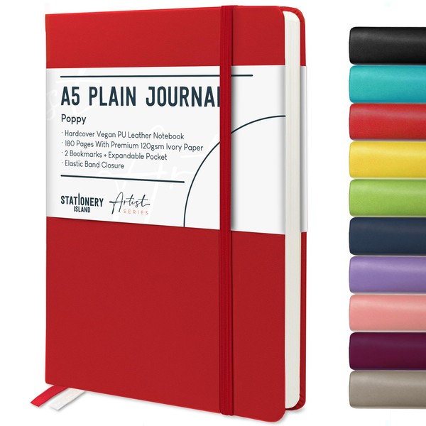 STATIONERY ISLAND Notebook A5 Blank Journal Hardcover with 120 g/m²