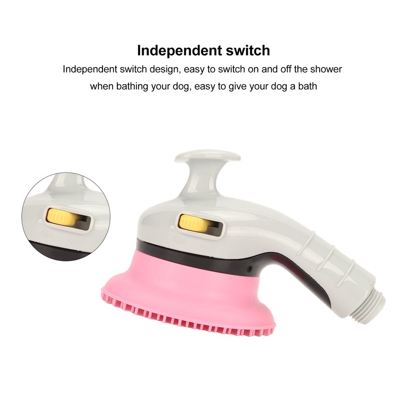 Pet Shower Head Brush with Switch Universal Soft Teeth Massage