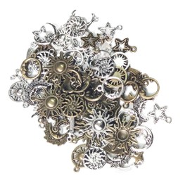 Misscrafts 112PCS Mixed Moon Sun Stars Pendants Charms Bulk Pagan Charms Assorted Gold Plated Enamel Celestial Charm Pendant for Bracelet Earrings Necklace Jewellery Making Supplies