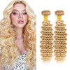 28 28 inch #613 Bundles Human Hair P27/613 Deep Wave