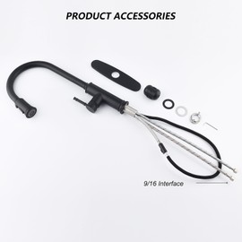 Vacolitel Kitchen Faucet with Pull Down Sprayer,High Arc Single Handle Sink Faucet with Water Lines,Stainless Steel (Matte Black)