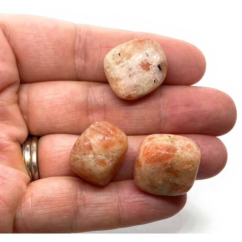 Sunstone Small Crystal Tumbled Stones - 3 Pc