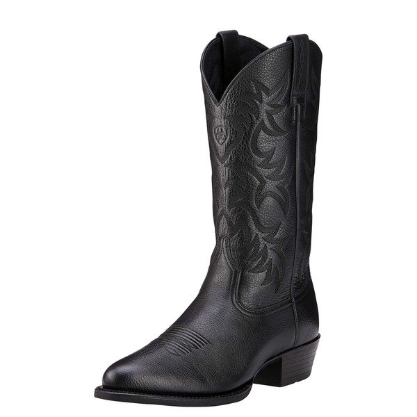 Ariat Mens Heritage R Toe Western Boot Black Deertan 12