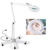 10X Magnifying Floor Lamp with 5 Wheels Rolling Base for