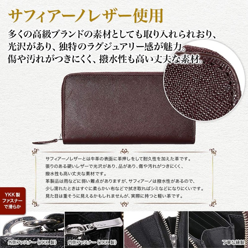 Thrive on Wallet, Men's, Long Wallet, Women's, Genuine Leather, YKK