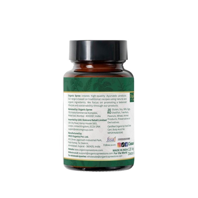 ORGANIC SPREE Hadjod 120 Tablets – USDA Organic Cissus Quadrangularis