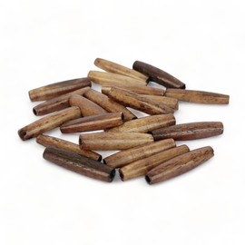 Cords Essentials 30 pcs Antique Brown Bone Genuine Hair Pipe Beads 1” (1 Inch) for Native American Jewelry Making and chokers