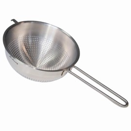 HiSteng 7-Inch Stainless Steel Strainer Colander with Handle, 1.5 Qt, Small, Ideal for Draining, Straining or Rinsing, Rivet-free Design, Easy to Clean
