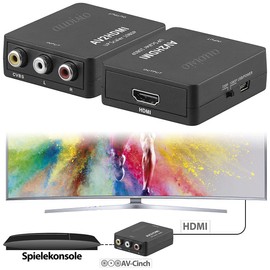 auvisio HDMI Converter: AV RCA to HDMI Adapter Upscale to Full HD 1080p 60fps (AV to HDMI Converter, RCA to HDMI, Video Recorder)