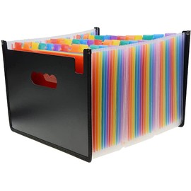 Toolzia Expanding File Organiser,36 Pockets Document Organiser Expandable Accordion Filing Folders for Paperwork A4 Size Tab Filing Boxe (36 Pockets File Folder)