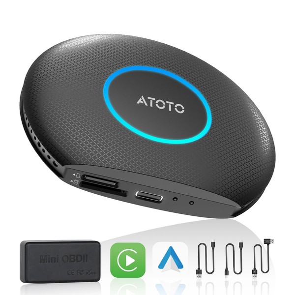 Wireless CarPlay Adapter with OBD2 Diagnostics,Supports CarPlay/Android Auto,4GB RAM 64GB