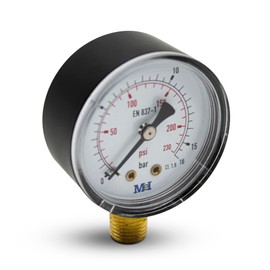 DOJA Barcelona | Water Pressure Gauge | 1/4 Inch | 0-6 Bar | CL 1.6 | Water Pressure Gauge | Water Pressure Meter Monitoring of Drinking Water Systems, Heating, Irrigation, Pumps, etc.