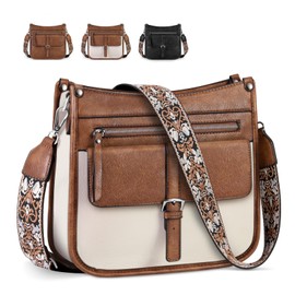 Crossbody Bag for Women Waterproof Leather Crossbody Purses for Women Lightweight Shoulder Bag With Adjustable Shoulder Strap, White