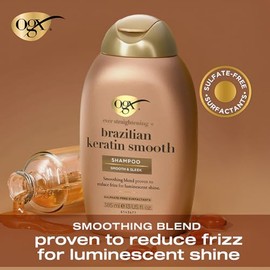 OGX, Shampoo Ever Straight Brazilian Keratin Therapy, Keratina Brasileña, 385