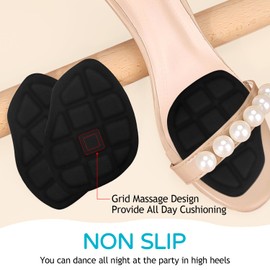 Niifawh Ball of Foot Cushions for Women 2 Pairs | 8ct Gel Blister Bandages for Feet, Blister Cushion for Heel, Toe, No Slip Metatarsal Pads, High Heel Comfort Pads for Ball of Feet, Black