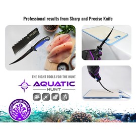 Pro 3-in-1 Set: 6.5” Fish Fillet/Boning Knife - 12” Non-slip Cutting Board - Ceramic Knife Sharpener