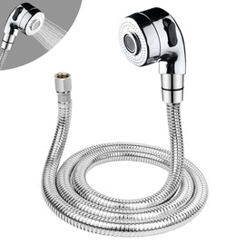 2Pcs Shampoo Bowl Hose And Sprayer 1/4" Nut Shampoo Bowl Faucet,Professional Salon Sink Hose Shampoo Bowl Sprayer Stainless Steel Sink Hose Attachment For Faucet For Salon Sink,Salon Shampoo Bowl