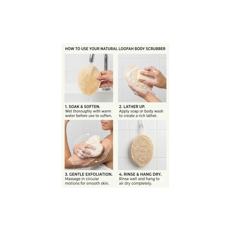 Generic MIMPER - Juego de 4 esponjas exfoliantes corporales de