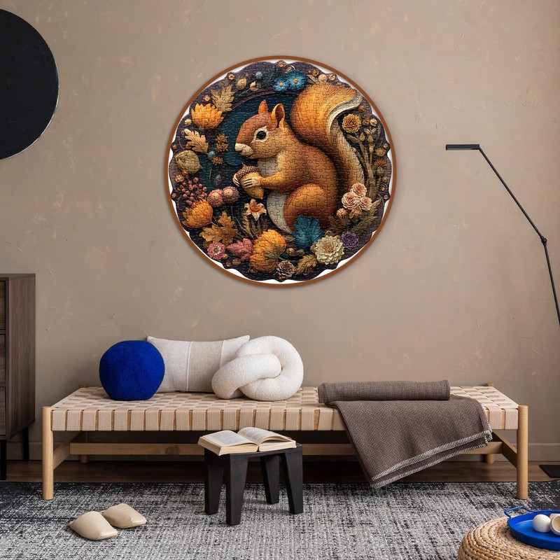 Flower Squirrel Puzzle for Adults 1000 Pieces, Cute Animal Jigsaw