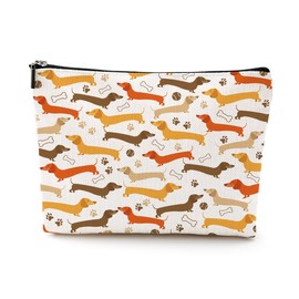 NGZS Dachshund Gifts - Cute Sausage Dog Cosmetic Bag for Women - Mom & Dog Owner Gifts - Perfect for Mothers Day, Christmas & Birthday