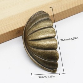 4pcs Shell Handle Vintage Drawer Knobs Cabinet Door Knobs Antique Knobs Retro Cabinet Pulls,Antique Drawer Handles Kitchen Pulls for Cabinets Dresser Handles