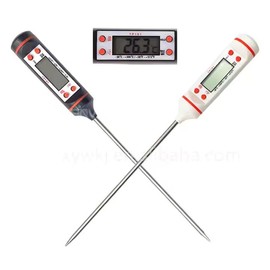 TP101 Digital Food Thermometer, LCD Display, Instant Read Probe for Kitchen, BBQ, Meat, Oil (Black)