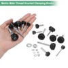 M METERXITY 4-Set Knurled Clamping Knobs, M4x20mm Male Thread Knurled