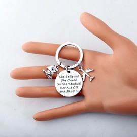 BEKECH Airplane Keychain New Pilot Gifts Flight Attendant Graduation Gifts Aviation Crew Gifts Pilot Graduation Gift (silver)