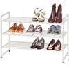 Simple Houseware 3-Tier Stackable Metal Panel Shoes Rack, White