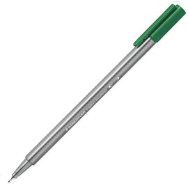 STAEDTLER 334 Triplus Fineliner Superfine Point Pens - 0.3mm - Green - Pack of 3