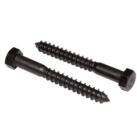 3/8" x 4" Stainless Steel Hex Lag Bolts (10 pcs) Black Oxidized in USA by Makers Bolt