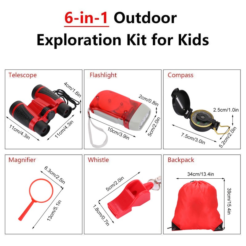 6Pcs Outdoor Exploration Binoculars Set Young Kids Educational Gift for