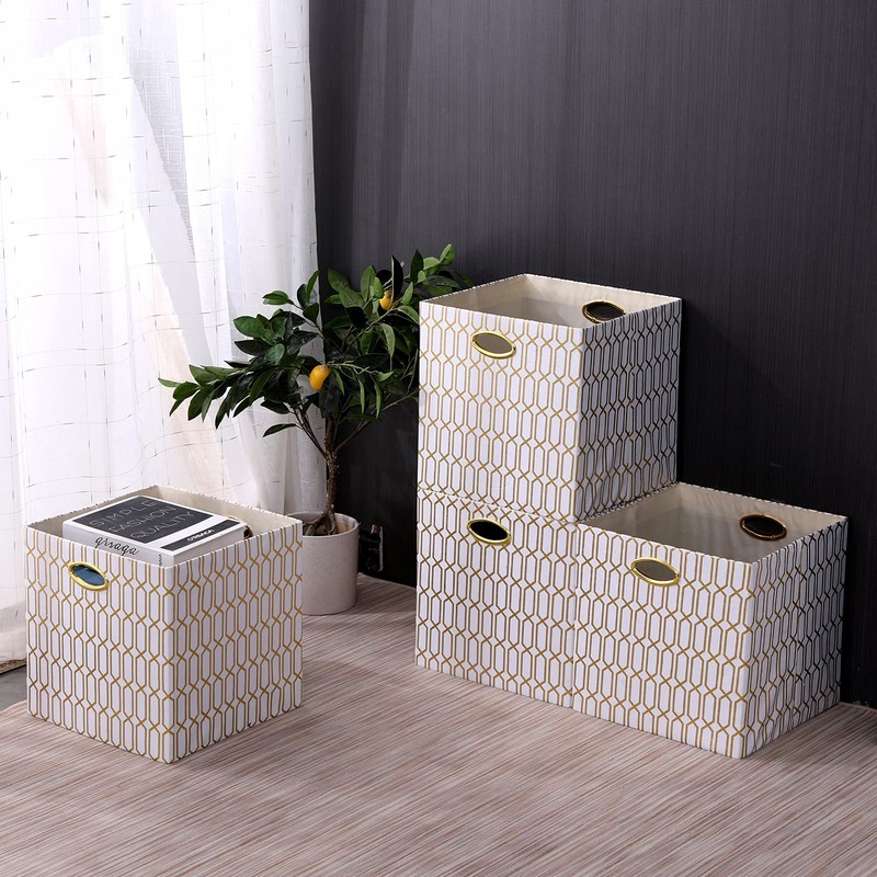 13×13×13 Storage Cube Bins, 13 Inch Foldable Fabric Storage Cubes