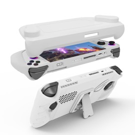 EJGAME Upgraded Ultra Slim TPU Protective Case with Front Cover Compatible with ASUS ROG Ally, Shock-Absorption, Non-Slip and Anti-Scratch Design Cover Protector (White)