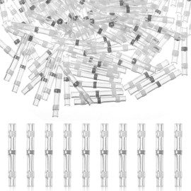 150 Pcs Solder Seal Wire Connectors Waterproof Heat Shrink Butt Connectors White 26-24 AWG Wire Splice Connector Insulated Electrical Splice for Boat Truck Trailer Automotive Marine Joint