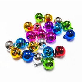 DFsucces Bell, 0.5 inch (12 mm), 100 Pieces, Raffle Bell, DIY Craft Supplies, Cute Mini Bell, Handmade Accessories, Christmas Decoration, Crafts, Pack of 100 (0.5 inch (12 mm), Colorful)