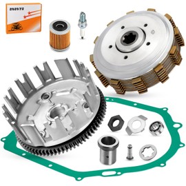 Clutch Kit Assembly w/Gasket + Clutch Basket for Yamaha Warrior 350 Raptor 350 Big Bear 350 MOTO-4 YFM350 1987-2013