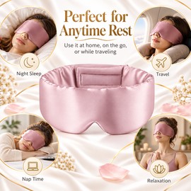 Mulberry Silk Sleep Mask for Comfortable Rest – Soft Light-Blocking Eye Cover with Adjustable Fit for Home & Travel