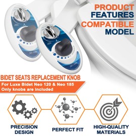Bidet Toilet Seat Attachment Replacement Knob for Luxe Bidet Neo 120 and Neo 185, Knob Accessories for Luxe Attachment for Toilet Seat
