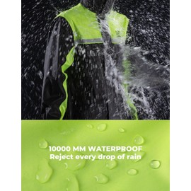 KEMIMOTO Rain Suit for Men, Motorcycle Rain Gear Waterproof Protective Rain Coat with Pants 2 Pieces Rainsuit Breathable Outdoor Fashion Green 3XL