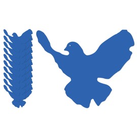 Peace Movement 10 × Stickers 45 × 36 mm, Blue Dove of Peace without Background (Contour Cut)