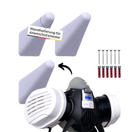 thrid Wall Mount for Dräger Respirator Mask Gas Mask Accessories Wall Hook Wall Mount Filter Mask MNS Organisation Invisible White - Pack of 3