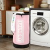Pink Laundry Backpack Large Heavy Duty Laundry Bag with Adjustable