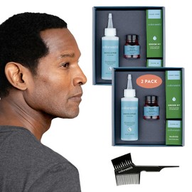 Colorsmith Hair & Beard Colour for Blending Greys 2 pack, Ammonia-Free Complete Men’s At-home Beard & Hair Dye Kit, Professional-grade Demi-Permanent Hair Colour (Jet Black 1.0)