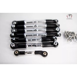 For Traxxas Traxxas Slash 4x4 LCG CHROME Aluminum Turnbuckles / Tie Rods FULL SET  4WD 4x4